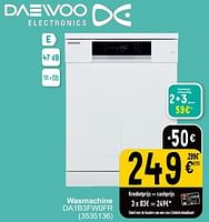 Promoties Daevoo wasmachine da1b3fw0fr - Daevoo - Geldig van 21/05/2024 tot 03/06/2024 bij Cora