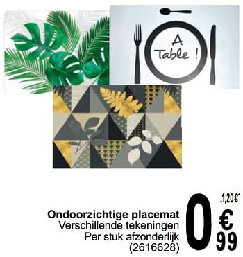 Promoties Ondoorzichtige placemat - Huismerk - Cora - Geldig van 21/05/2024 tot 03/06/2024 bij Cora