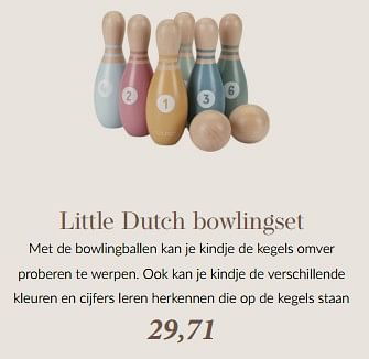 Promoties Little dutch bowlingset - Little Dutch - Geldig van 17/05/2024 tot 26/05/2024 bij BabyPark