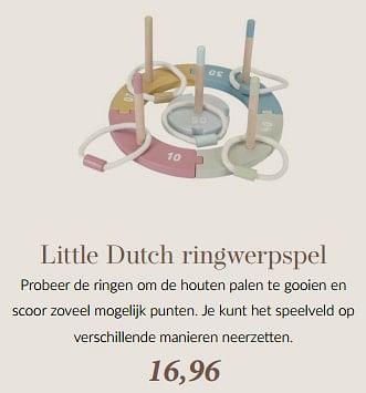 Promoties Little dutch ringwerpspel - Little Dutch - Geldig van 17/05/2024 tot 26/05/2024 bij BabyPark