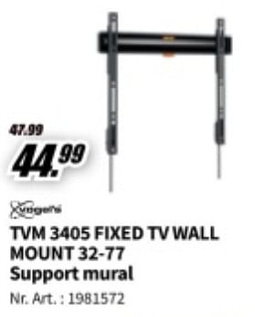 Promotions Tvm 3405 fixed tv wall mount 32-77 support mural - Vogels - Valide de 20/05/2024 à 02/06/2024 chez Media Markt