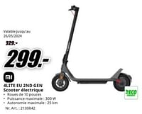Promotions Xiaomi 4lite eu 2nd gen scooter électrique - Xiaomi - Valide de 20/05/2024 à 02/06/2024 chez Media Markt