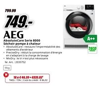 Promotions Aeg absolutecare serie 8000 séchoir pompe à chaleur - AEG - Valide de 20/05/2024 à 02/06/2024 chez Media Markt