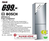 Promotions Bosch kge36alca frigo-congélateur - Bosch - Valide de 20/05/2024 à 02/06/2024 chez Media Markt