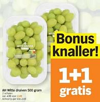 Promoties Ah witte druiven - Huismerk - Albert Heijn - Geldig van 20/05/2024 tot 26/05/2024 bij Albert Heijn