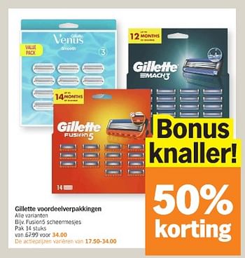 Promoties Fusion5 scheermesjes - Gillette - Geldig van 20/05/2024 tot 26/05/2024 bij Albert Heijn
