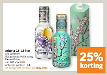 Promoties Green tea with honey - Arizona - Geldig van 20/05/2024 tot 26/05/2024 bij Albert Heijn