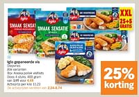 Promoties Iglo gepaneerde vis alaska pollak visfilets - Iglo - Geldig van 20/05/2024 tot 26/05/2024 bij Albert Heijn