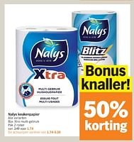 Promoties Nalys keukenpapier xtra multi-gebruik - Nalys - Geldig van 20/05/2024 tot 26/05/2024 bij Albert Heijn