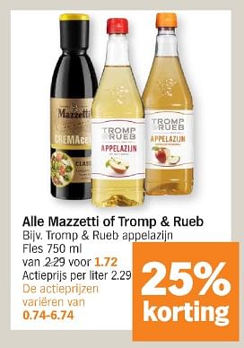 Promoties Tromp + rueb appelazijn - Tromp & Rueb - Geldig van 20/05/2024 tot 26/05/2024 bij Albert Heijn