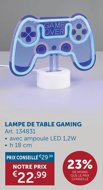 Promotions Lampe de table gaming - Produit maison - Zelfbouwmarkt - Valide de 21/05/2024 à 17/06/2024 chez Zelfbouwmarkt