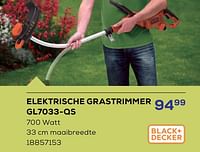 Promoties Black + decker elektrische grastrimmer gl7033-qs - Black & Decker - Geldig van 16/05/2024 tot 30/06/2024 bij Supra Bazar