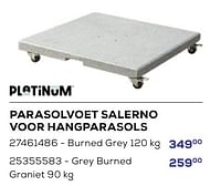 Promoties Parasolvoet salerno voor hangparasols grey burned - Platinum - Geldig van 16/05/2024 tot 30/06/2024 bij Supra Bazar