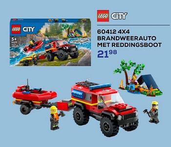 Promoties 60412 4x4 brandweerauto met reddingsboot - Lego - Geldig van 16/05/2024 tot 30/06/2024 bij Supra Bazar