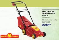 Promoties Wolf garten elektrische grasmaaier a400e - Wolf Garten - Geldig van 16/05/2024 tot 30/06/2024 bij Supra Bazar