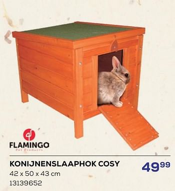 Promoties Konijnenslaaphok cosy - Flamingo - Geldig van 16/05/2024 tot 30/06/2024 bij Supra Bazar