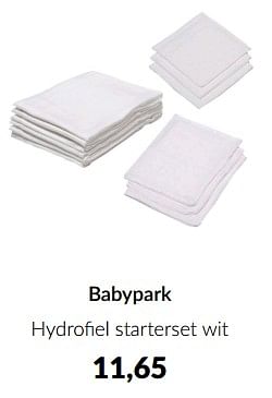 Promoties Babypark hydrofiel starterset wit - Huismerk - Babypark - Geldig van 14/05/2024 tot 10/06/2024 bij BabyPark