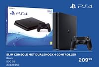 Promoties Slim console met dualshock 4 controller - Sony - Geldig van 16/05/2024 tot 30/06/2024 bij Supra Bazar
