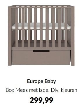 Promoties Europe baby box mees met lade - Europe baby - Geldig van 14/05/2024 tot 10/06/2024 bij BabyPark