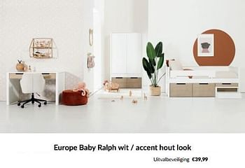 Promoties Europe baby ralph wit - accent hout look uitvalbeveiliging - Europe baby - Geldig van 14/05/2024 tot 10/06/2024 bij BabyPark