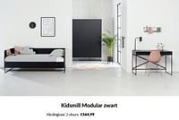 Kidsmill modular zwart kledingkast 2-deurs-Kidsmill
