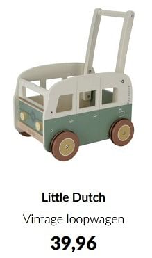 Promoties Little dutch vintage loopwagen - Little Dutch - Geldig van 14/05/2024 tot 10/06/2024 bij BabyPark