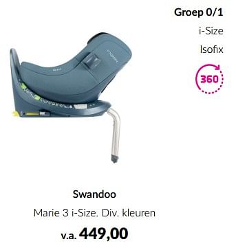 Promoties Swandoo marie 3 i-size - Swandoo - Geldig van 14/05/2024 tot 10/06/2024 bij BabyPark