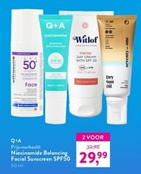 Niacinamide balancing facial sunscreen spf50-Q + A