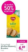 Promoties Mix brat glutenvrij broodmix - Schar - Geldig van 19/05/2024 tot 26/05/2024 bij Holland & Barret