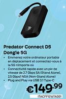 Promotions Predator connect d5 dongle 5g - Acer - Valide de 01/05/2024 à 31/05/2024 chez Compudeals