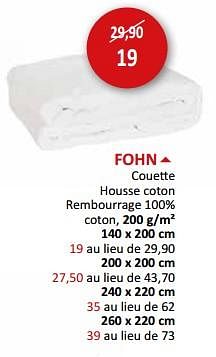 Promotions Fohn couette - Produit maison - Weba - Valide de 17/05/2024 à 27/06/2024 chez Weba