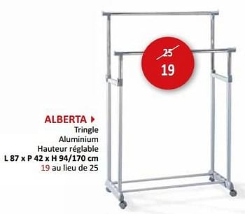 Promotions Alberta tringle - Produit maison - Weba - Valide de 17/05/2024 à 27/06/2024 chez Weba