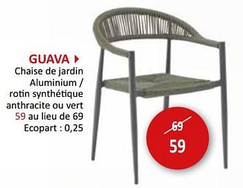 Promotions Guava chaise de jardin - Produit maison - Weba - Valide de 17/05/2024 à 27/06/2024 chez Weba
