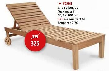 Promotions Yogi chaise longue - Produit maison - Weba - Valide de 17/05/2024 à 27/06/2024 chez Weba