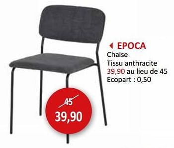 Promotions Epoca chaise - Produit maison - Weba - Valide de 17/05/2024 à 27/06/2024 chez Weba