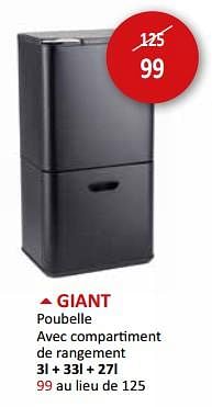 Promotions Giant poubelle avec compartiment - Produit maison - Weba - Valide de 17/05/2024 à 27/06/2024 chez Weba
