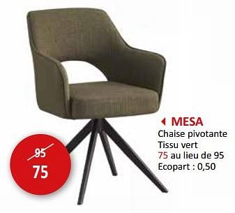 Promotions Mesa chaise pivotante - Produit maison - Weba - Valide de 17/05/2024 à 27/06/2024 chez Weba