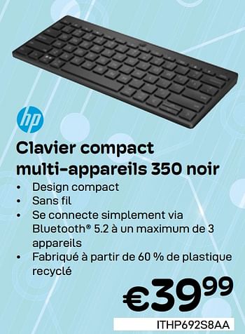Promotions Clavier compact multi-appareils 350 noir - HP - Valide de 01/05/2024 à 31/05/2024 chez Compudeals