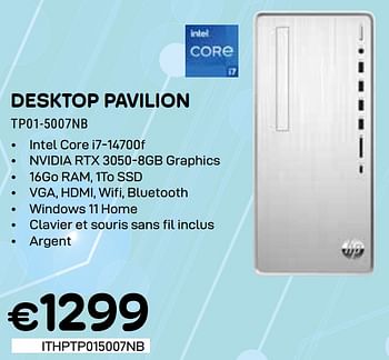 Promotions Desktop pavilion tp01-5007nb - HP - Valide de 01/05/2024 à 31/05/2024 chez Compudeals