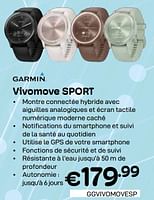 Promotions Garmin vivomove sport - Garmin - Valide de 01/05/2024 à 31/05/2024 chez Compudeals
