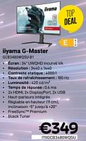 Promotions Iiyama g-master gcb3480wqsu-b1 - Iiyama - Valide de 01/05/2024 à 31/05/2024 chez Compudeals