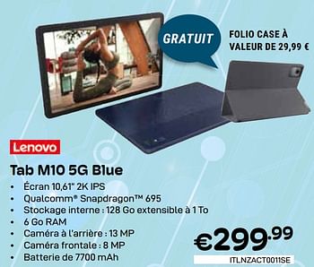 Promotions Lenovo tab m10 5g blue - Lenovo - Valide de 01/05/2024 à 31/05/2024 chez Compudeals