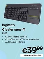 Promotions Logitech clavier sans fi l k400 - Logitech - Valide de 01/05/2024 à 31/05/2024 chez Compudeals