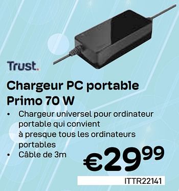 Promotions Trust chargeur pc portable primo 70 w - Trust - Valide de 01/05/2024 à 31/05/2024 chez Compudeals