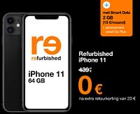 Promoties Apple refurbished iphone 11 - Apple - Geldig van 02/05/2024 tot 03/06/2024 bij Orange