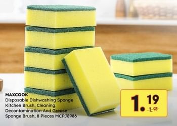 Promoties Maxcook disposable dishwashing sponge - MAXCOOK - Geldig van 12/05/2024 tot 25/05/2024 bij Ochama