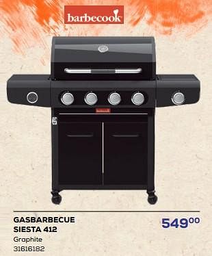 Promoties Gasbarbecue siesta 412 - Barbecook - Geldig van 16/05/2024 tot 30/06/2024 bij Supra Bazar