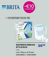 Promoties Waterfilterkan style eco - Brita - Geldig van 16/05/2024 tot 30/06/2024 bij Supra Bazar