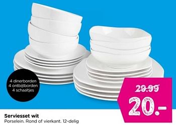 Promoties Serviesset wit - Huismerk - Xenos - Geldig van 19/05/2024 tot 01/06/2024 bij Xenos