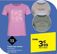 Promoties T-shirt voor dames - Tex - Geldig van 22/05/2024 tot 03/06/2024 bij Carrefour